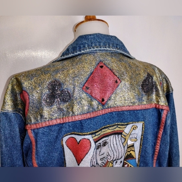 UPCYCLED KING OF HEARTS DENIM JACKET - Picture 4 of 10